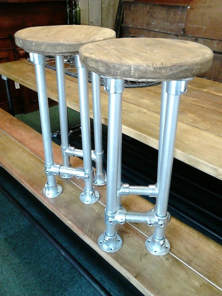 Barstools made using Interclamp tubes and fittings
